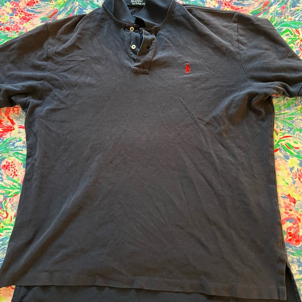 Vintage Ralph Lauren Navy Polo Shirt Classic Design